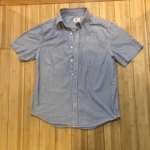 Old Navy Men's Striped Light Blue Button-Down Shirt